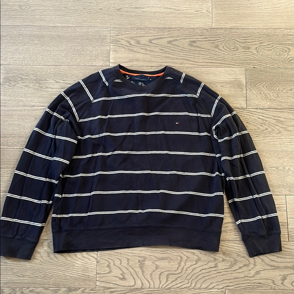Tommy Hilfiger Men's Navy Striped Sweater